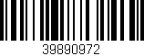 Código de barras (EAN, GTIN, SKU, ISBN): '39890972'