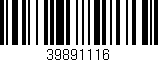 Código de barras (EAN, GTIN, SKU, ISBN): '39891116'