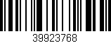 Código de barras (EAN, GTIN, SKU, ISBN): '39923768'