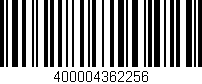 Código de barras (EAN, GTIN, SKU, ISBN): '400004362256'