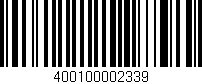 Código de barras (EAN, GTIN, SKU, ISBN): '400100002339'