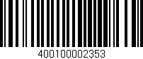 Código de barras (EAN, GTIN, SKU, ISBN): '400100002353'