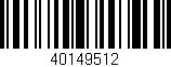 Código de barras (EAN, GTIN, SKU, ISBN): '40149512'