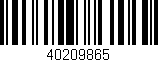 Código de barras (EAN, GTIN, SKU, ISBN): '40209865'