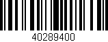 Código de barras (EAN, GTIN, SKU, ISBN): '40289400'