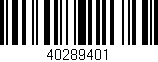 Código de barras (EAN, GTIN, SKU, ISBN): '40289401'