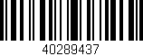 Código de barras (EAN, GTIN, SKU, ISBN): '40289437'