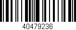 Código de barras (EAN, GTIN, SKU, ISBN): '40479236'