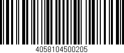 Código de barras (EAN, GTIN, SKU, ISBN): '4058104500205'