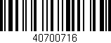 Código de barras (EAN, GTIN, SKU, ISBN): '40700716'