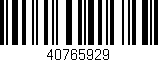 Código de barras (EAN, GTIN, SKU, ISBN): '40765929'