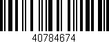 Código de barras (EAN, GTIN, SKU, ISBN): '40784674'