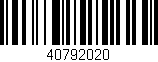 Código de barras (EAN, GTIN, SKU, ISBN): '40792020'