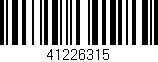 Código de barras (EAN, GTIN, SKU, ISBN): '41226315'