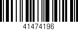 Código de barras (EAN, GTIN, SKU, ISBN): '41474196'