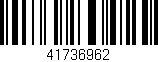 Código de barras (EAN, GTIN, SKU, ISBN): '41736962'