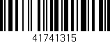 Código de barras (EAN, GTIN, SKU, ISBN): '41741315'