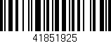 Código de barras (EAN, GTIN, SKU, ISBN): '41851925'