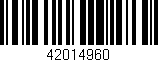 Código de barras (EAN, GTIN, SKU, ISBN): '42014960'