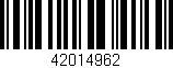 Código de barras (EAN, GTIN, SKU, ISBN): '42014962'