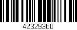 Código de barras (EAN, GTIN, SKU, ISBN): '42329360'