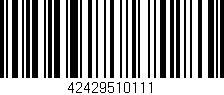 Código de barras (EAN, GTIN, SKU, ISBN): '42429510111'