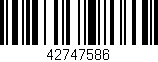 Código de barras (EAN, GTIN, SKU, ISBN): '42747586'