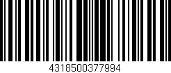 Código de barras (EAN, GTIN, SKU, ISBN): '4318500377994'