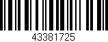 Código de barras (EAN, GTIN, SKU, ISBN): '43381725'