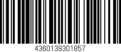 Código de barras (EAN, GTIN, SKU, ISBN): '4360139301857'