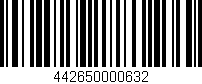 Código de barras (EAN, GTIN, SKU, ISBN): '442650000632'