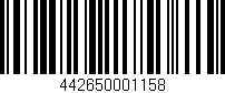 Código de barras (EAN, GTIN, SKU, ISBN): '442650001158'