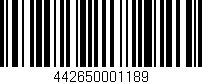 Código de barras (EAN, GTIN, SKU, ISBN): '442650001189'