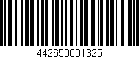 Código de barras (EAN, GTIN, SKU, ISBN): '442650001325'