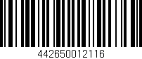 Código de barras (EAN, GTIN, SKU, ISBN): '442650012116'