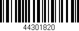 Código de barras (EAN, GTIN, SKU, ISBN): '44301820'