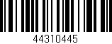 Código de barras (EAN, GTIN, SKU, ISBN): '44310445'