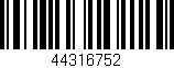 Código de barras (EAN, GTIN, SKU, ISBN): '44316752'