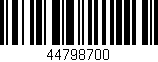Código de barras (EAN, GTIN, SKU, ISBN): '44798700'