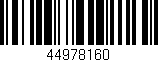 Código de barras (EAN, GTIN, SKU, ISBN): '44978160'