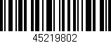 Código de barras (EAN, GTIN, SKU, ISBN): '45219802'