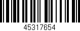 Código de barras (EAN, GTIN, SKU, ISBN): '45317654'