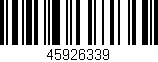 Código de barras (EAN, GTIN, SKU, ISBN): '45926339'