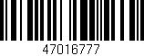 Código de barras (EAN, GTIN, SKU, ISBN): '47016777'