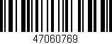 Código de barras (EAN, GTIN, SKU, ISBN): '47060769'