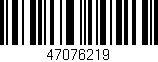 Código de barras (EAN, GTIN, SKU, ISBN): '47076219'