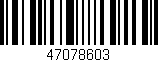 Código de barras (EAN, GTIN, SKU, ISBN): '47078603'