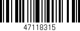 Código de barras (EAN, GTIN, SKU, ISBN): '47118315'