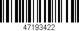 Código de barras (EAN, GTIN, SKU, ISBN): '47193422'