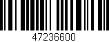 Código de barras (EAN, GTIN, SKU, ISBN): '47236600'